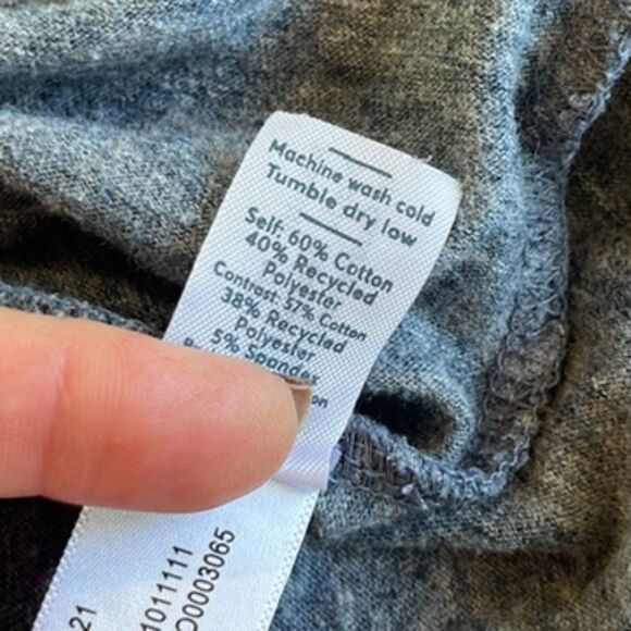 Marine Layer Grey Slub Cotton T-Shirt One Pocket Men's Large Re-Spun - Picture 6 of 7